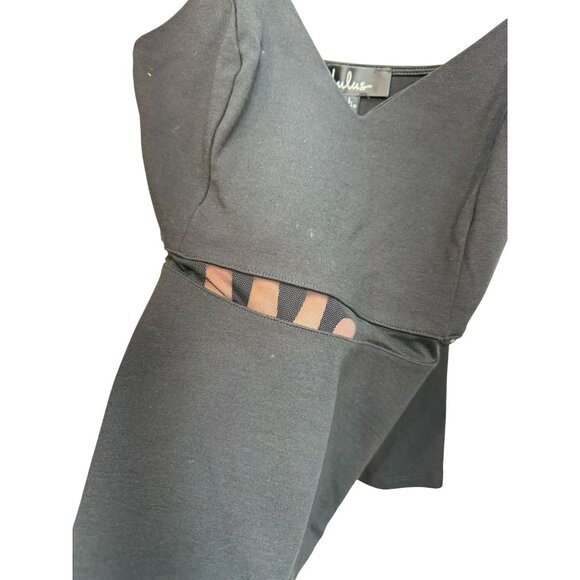 Lulus Womens Peplum Sleeveless Top Large Black Going Out Shirt - Picture 5 of 9